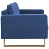 divano 3 posti in tessuto blu Anteprima dell’immagine prodotto 4