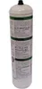 A white gas cylinder with green and black labels. Voir les images du produit