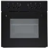 A black built-in oven with a glass door and control knobs on top. Produktbild-Vorschau