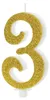 Geburtstagskerze Zahlen 0 bis 9 gold glitzernd 10cm Produktbild-Vorschau 1