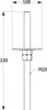 A technical drawing of a metal post support with dimensions indicated. Produktbild-Vorschau