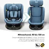 Two car seats are shown side-by-side, with an arrow indicating growth or transition. Text below describes the product's features and size range. Produktbild-Vorschau