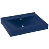 vidaXL Lavabo con foro per rubinetto blu scuro opaco 60x46 Anteprima dell’immagine prodotto 1
