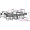 11-tlg. Garten-Essgruppe mit Kissen Schwarz Poly Rattan Produktbild-Vorschau 9