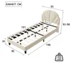 Lit d'enfant UnboxG 90 x 190 cm, beige, en velours, avec Voir les images du produit 5