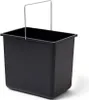 A black rectangular bucket with a silver wire handle, isolated on a white background. Anteprima dell’immagine prodotto