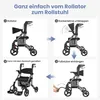 ELONEO 2in1 Rollstuhl Rollator faltbar und leicht mit Sitz, Produktbild-Vorschau 6