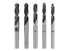 Five HSS drill bits are arranged in a row against a white background. Produktbild-Vorschau