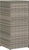 A close-up, straight-on view of a gray poly rattan garden cabinet. Náhled obrázku produktu