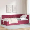 vidaXL Eckbettgestell mit Kopfteil Weinrot 100 cm x 200 cm Produktbild-Vorschau 2