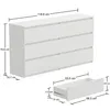 Kommode Weiss Matt 120 Cm Modern Klassisch 6 Schubladen Für Produktbild-Vorschau 5