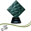 A 3D wall panel is shown on a digital scale, with a feather and hand icon indicating lightness. Podgląd zdjęcia produktu