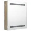 vidaXL LED-Bad-Spiegelschrank Weiß und Eichen-Optik Produktbild-Vorschau 3
