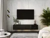 A modern living room with a wall-mounted TV and media console. Produktbild-Vorschau