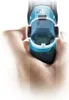 A hand holding a power tool, with a close-up view of the tool's battery compartment and controls. Podgląd zdjęcia produktu