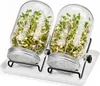 Relaxdays Sprossenglas 2er Set, Ständer & Abtropfschale, Produktbild-Vorschau 1