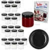 24er Set Marmeladenglas 212ml Deep Deckel Schwarz & Heft Produktbild-Vorschau 1