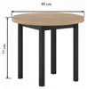 Kulatý jídelní stůl 80 cm LIRIDON - zlatý dub craft / černý Náhled obrázku produktu 4