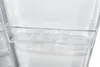 Inside of a refrigerator with a clear plastic shelf that holds drink containers. Podgląd zdjęcia produktu