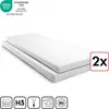 Two white mattresses stacked on top of each other, presented on a white background. Anteprima dell’immagine prodotto