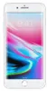 A white iPhone is shown from the front, displaying its screen with a colorful wallpaper and the time. Produktbild-Vorschau