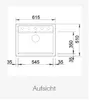 A technical drawing of a sink with dimensions. Produktbild-Vorschau