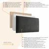 A layered diagram showing the construction of a upholstered wall panel, with accompanying multilingual text labels and an OEKO-TEX logo. Anteprima dell’immagine prodotto