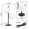 ZMH Noční lampa černá Moderní stolní lampa Mosaz 2 plameny Náhled obrázku produktu 7