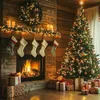 A cozy Christmas scene with a fireplace, stockings, gifts, and a decorated Christmas tree. Náhľad obrázku produktu