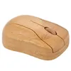 A close-up studio shot of a wooden computer mouse. Produktbild-Vorschau