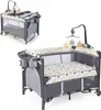 Reisebett mit Matratze, 5 in 1 Beistellbett Baby mit Rollen Produktbild-Vorschau 1