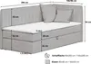 A diagram of a boxspring bed with dimensions and features labeled. Náhled obrázku produktu