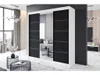 Easy4You R6 200 cm Weiß/Schwarz Schiebetüren Kleiderschrank Produktbild-Vorschau 2