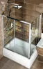 A modern bathroom with a white bathtub and a glass shower enclosure. Anteprima dell’immagine prodotto
