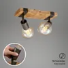 Spotleuchte Deckenlampe schwenkbar 2xE27 Metall-Holz Produktbild-Vorschau 3