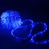 A coiled rope light with blue LEDs on a dark background. Voir les images du produit