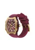 A close-up, studio shot of a burgundy and gold Ice-Watch. Voir les images du produit