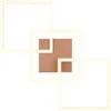 A collage of geometric frames overlaid on a brown square. Anteprima dell’immagine prodotto