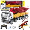 Huina Metall-Betonmischer-Baufahrzeug mit Pumpe 1:18 Produktbild-Vorschau 1