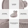 A collage of images showcasing a beige corduroy bean bag chair for children, with close-ups of the fabric and details, and text highlighting its features. Anteprima dell’immagine prodotto