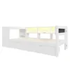 A white bed frame with integrated storage and LED lighting. Náhľad obrázku produktu