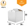 KAPAK 5er Tortenkarton Weiß 26x26x25 cm mit Griff Produktbild-Vorschau 2