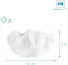 A white microfiber mop head for a steam cleaner is shown against a white background, with dimensions and quantity indicated. Produktbild-Vorschau
