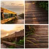 Wanduhr - Rund - Glasuhr - Fußgängerbrücke Meer Strand Ufer Produktbild-Vorschau 8