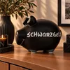 Große lustige Spardose Sparschwein SCHWARZGELD schwarz 17 Produktbild-Vorschau 1