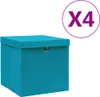 vidaXL Úložné boxy s vekom 4 ks 28x28x28 cm Baby Blue Náhľad obrázku produktu 6