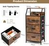 A diagram showing the dimensions and anti-tipping device for a storage cabinet, alongside a separate image of a fabric storage bin. Náhled obrázku produktu