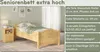 Seniorenbett extra hoch 100x200 Massivholz Kiefer Holz Produktbild-Vorschau 3