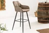 Edler Barhocker TURIN vintage taupe mit Ziersteppung Produktbild-Vorschau 6