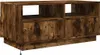 A wooden TV stand with two open shelves and two cabinet doors. Náhled obrázku produktu